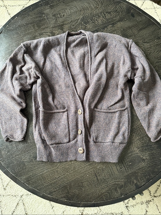 Universal Thread Sweaters - Universal Thread Heathered Gray-Brown Button Front Cardigan